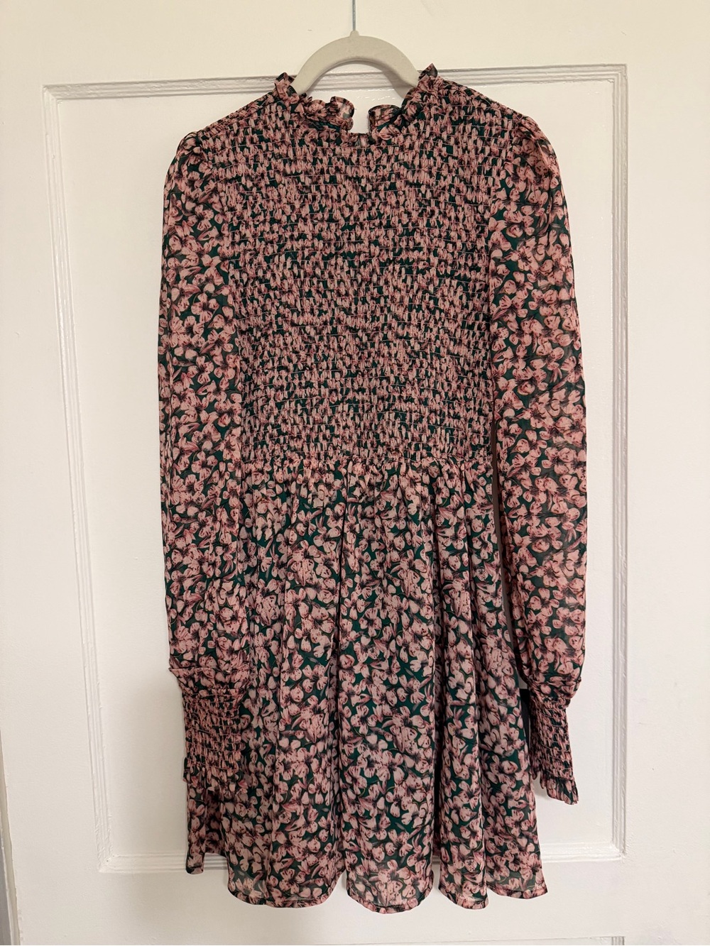 Lulu's Pink and Teal Floral Smocked Dress